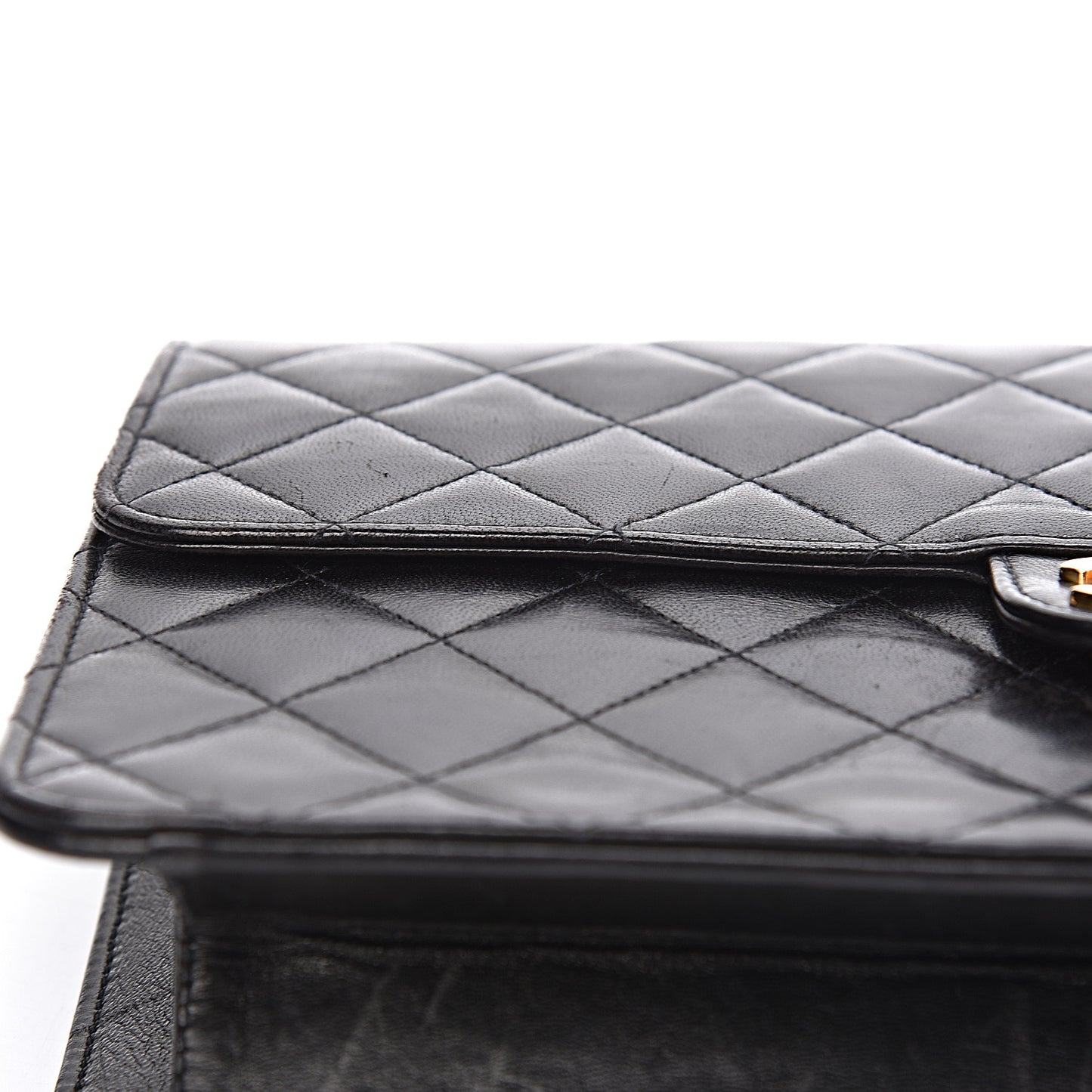Lambskin Quilted Medium Single Flap Black