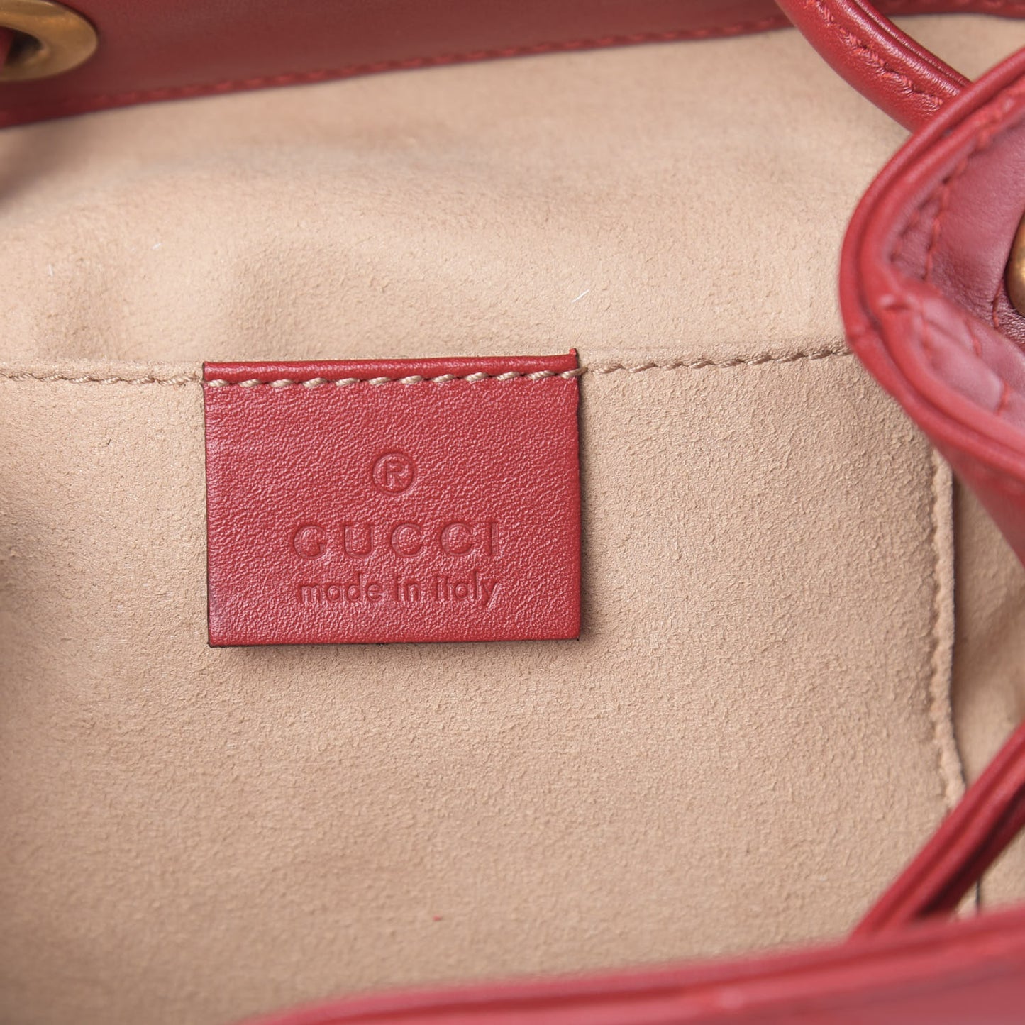 Calfskin Matelasse GG Marmont Flap Backpack Hibiscus Red