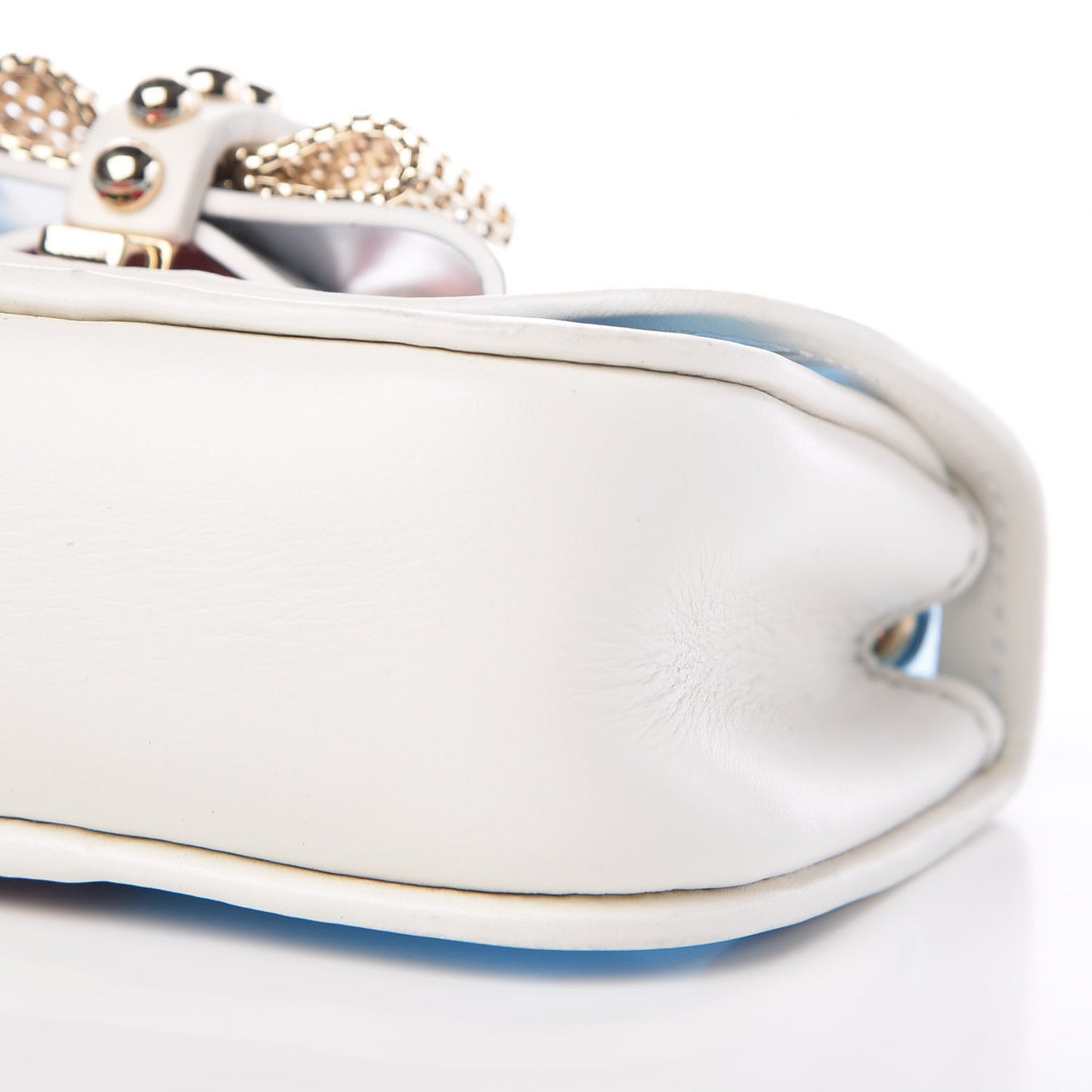 PVC Patent Spiked Sweety Charity Crossbody Bag Aquamarina Corazon