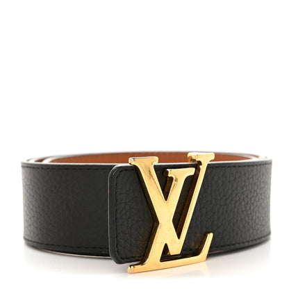 Louis Vuitton Taurillon Calfskin 30mm LV Initiales Reversible Belt 90 36 Black 2 of 10