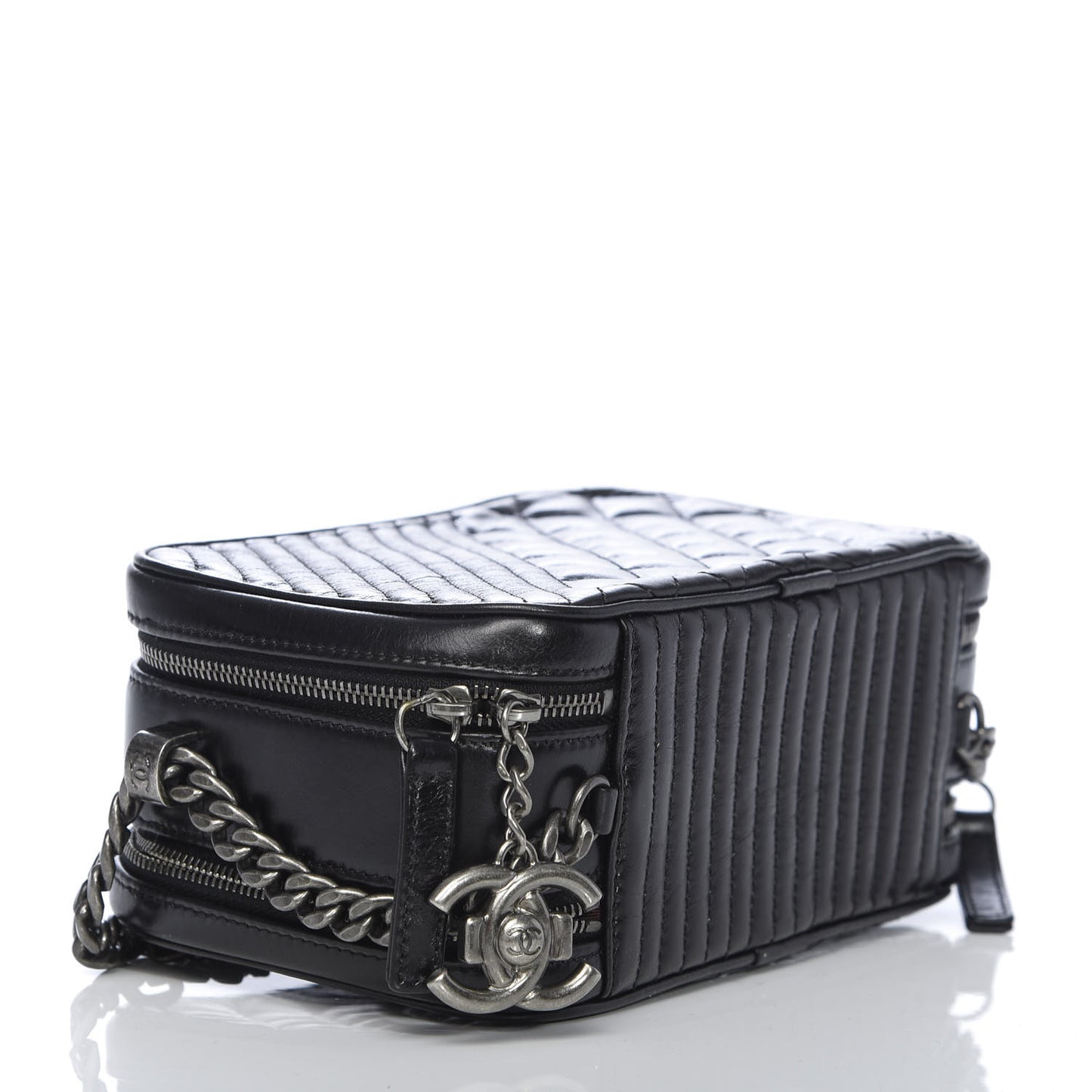 Lambskin Quilted Small Coco Boy Camera Case Black