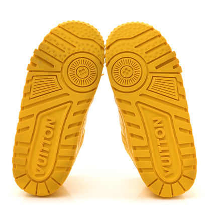 Louis Vuitton Calfskin Alligator Embossed Mens LV Trainer Maxi Sneakers 6 Yellow 6 of 13
