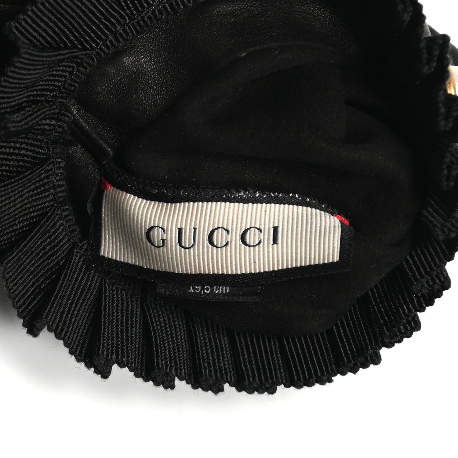 Gucci Nappa Pearl Fingerless Short Gloves 8 L Black 5 of 5
