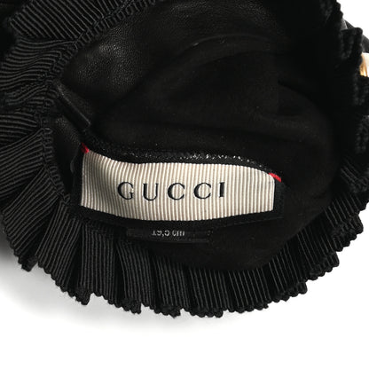 Gucci Nappa Pearl Fingerless Short Gloves 8 L Black 5 of 5