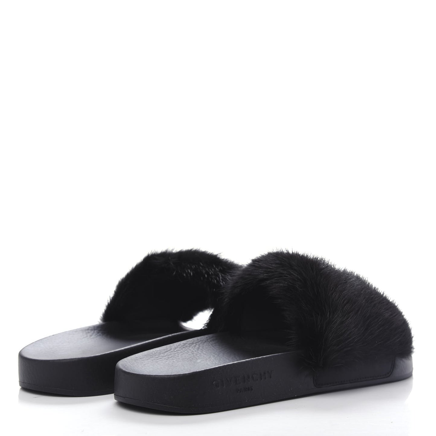 Mink Rubber Slide Sandals 38 Black