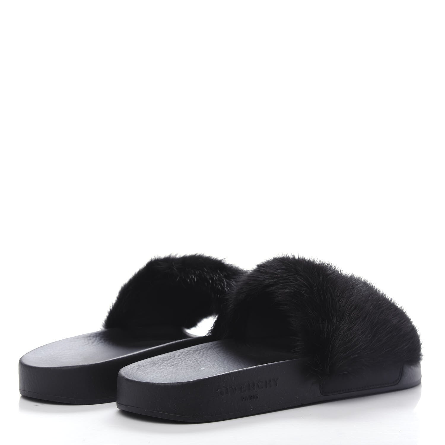 Givenchy Mink Rubber Slide Sandals 38 Black 4 of 11
