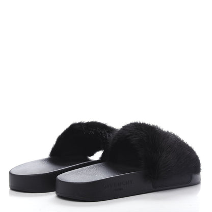 Givenchy Mink Rubber Slide Sandals 38 Black 4 of 11