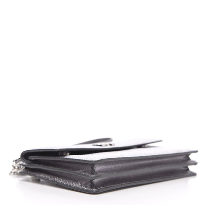 Dolce & Gabbana Metallic Dauphine Embellished Logo Chain Pouch Argento 4 of 10