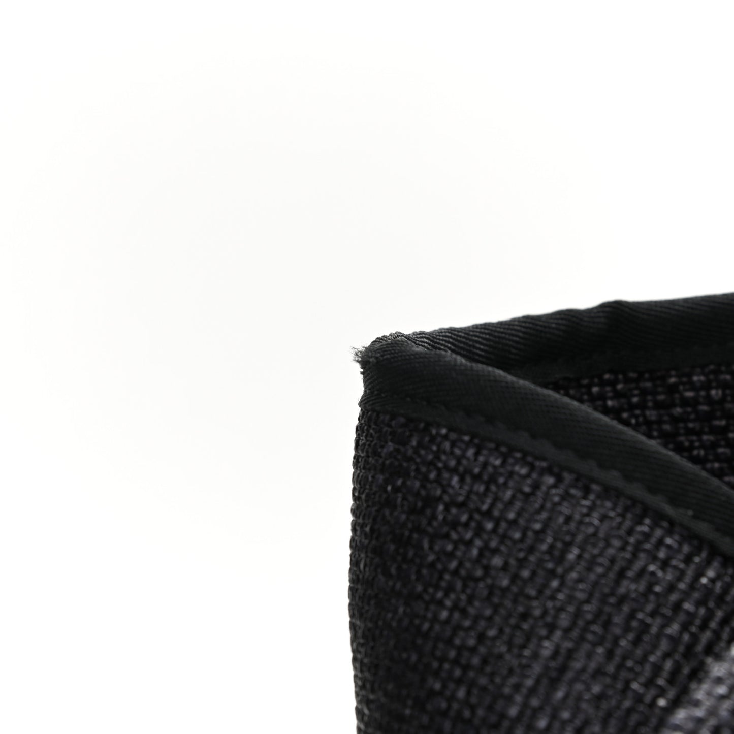 Woven Straw Raffia Medium Deauville Tote Black