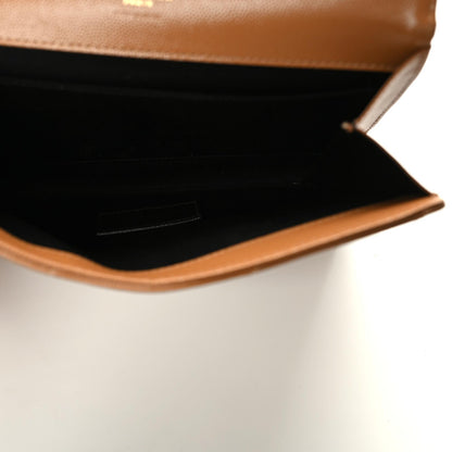 Saint Laurent Grain De Poudre Matelasse Chevron Monogram Cassandre Flap Pouch Natural Dark 5 of 8