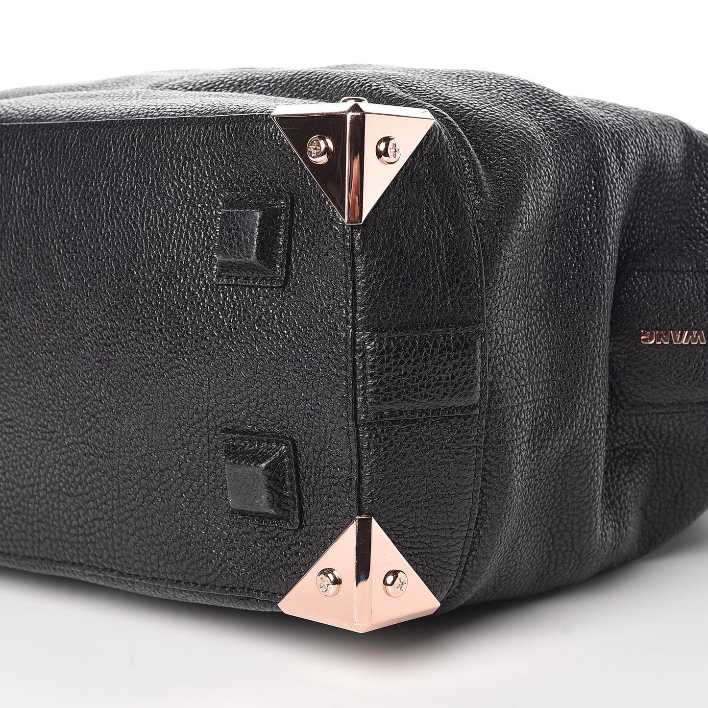 Pebbled Calfskin Large Emile Black Rose Gold Hardware