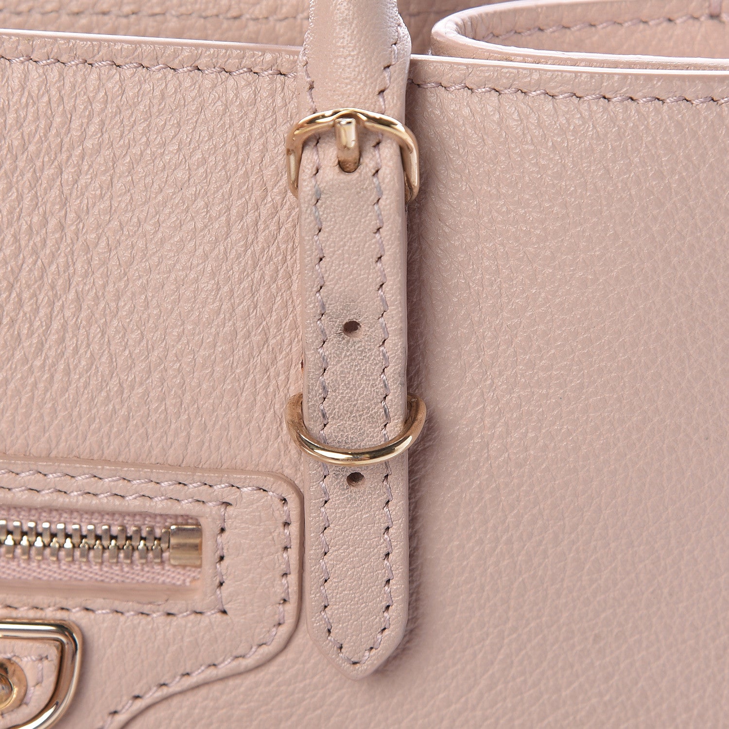 Balenciaga Grained Calfskin Gold Metallic Edge Hardware Papier Mini A4 Tote Rose Des Sables 14 of 15