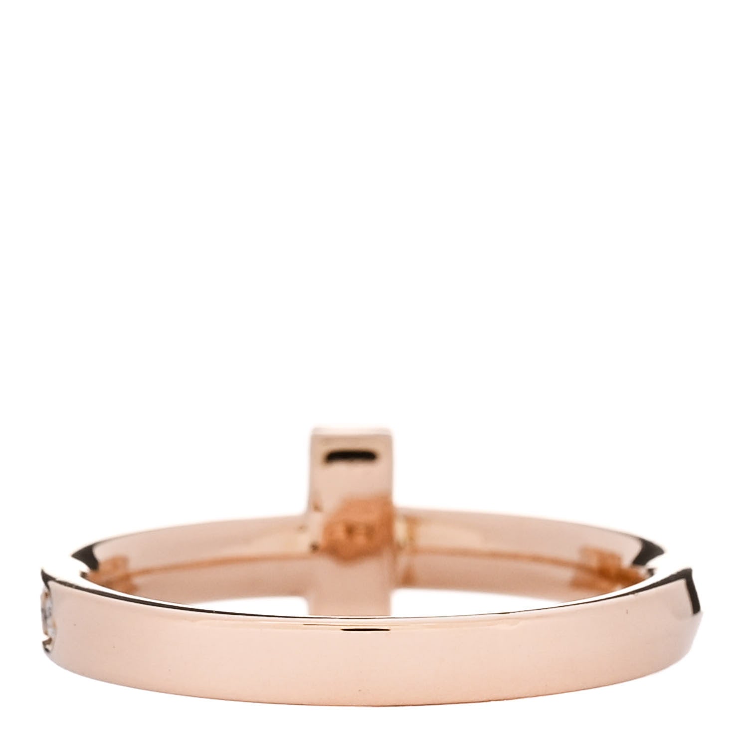 Tiffany 18K Rose Gold Diamond 2.5mm T T1 Ring 51 5.75 3 of 5