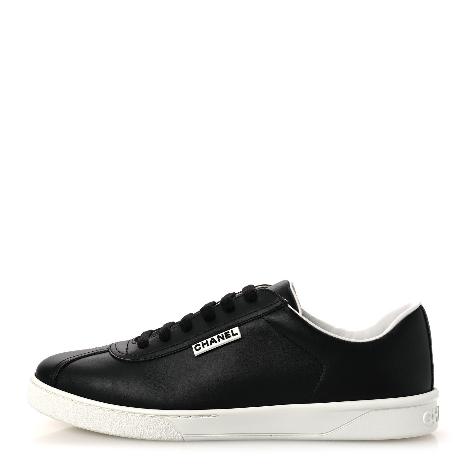 Chanel Calfskin CC Womens Uniform Sneakers 41 Black 1 of 11