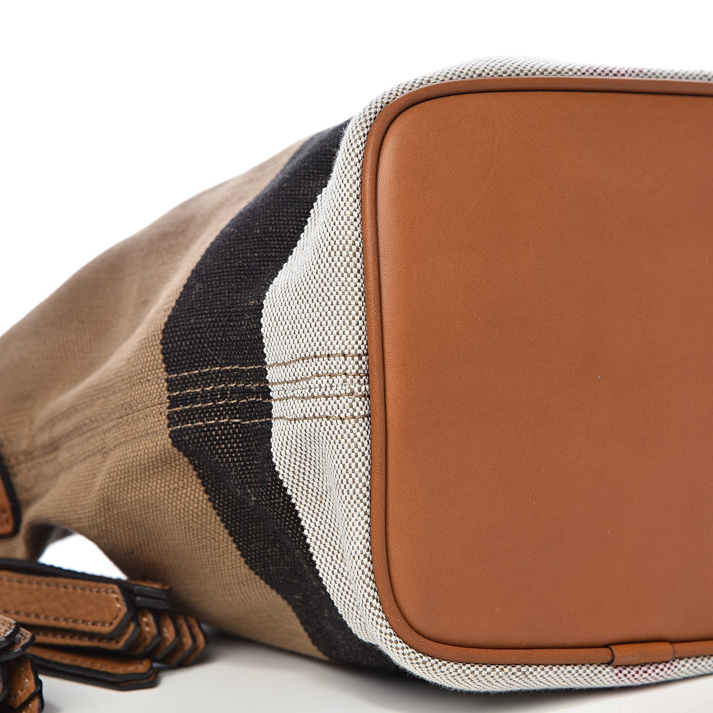 Canvas Mega Check Mini Ashby Tassel Crossbody Saddle Brown