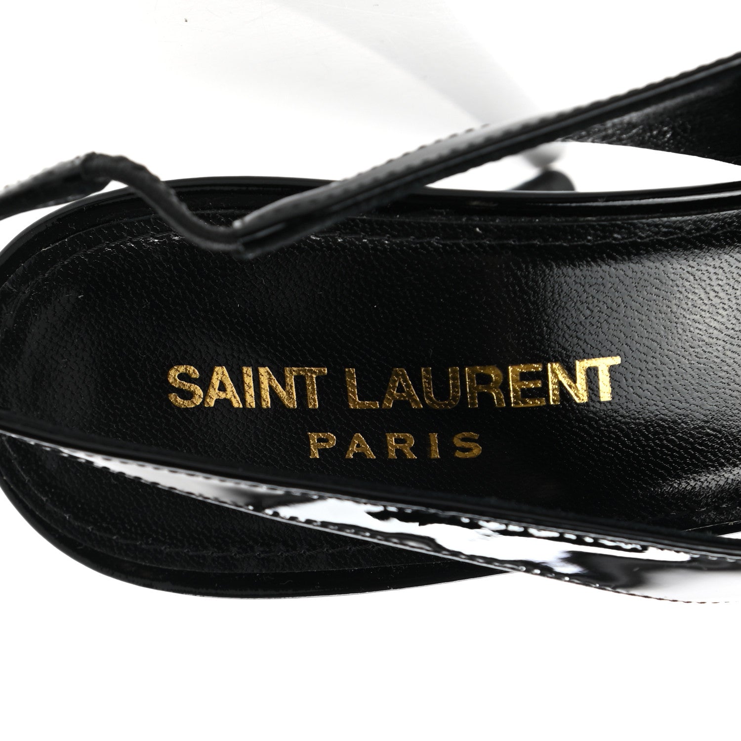 Saint Laurent Patent Calfskin Slingback Pumps 37 Black 7 of 8