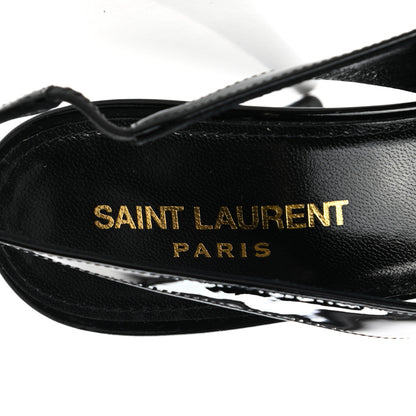 Saint Laurent Patent Calfskin Slingback Pumps 37 Black 7 of 8