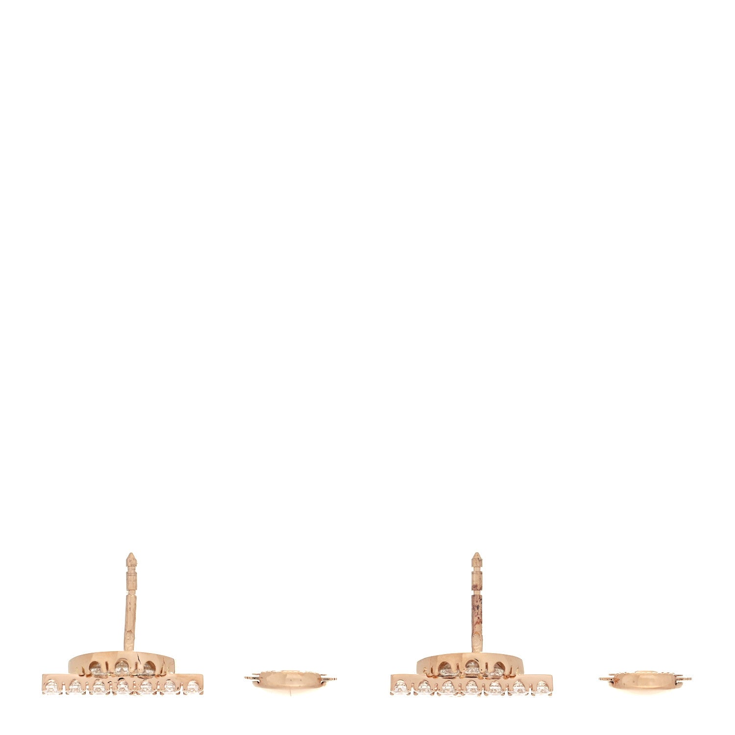 Hermes 18K Rose Gold Diamond Finesse Earrings 3 of 5