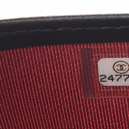 Chanel Aged Calfskin Quilted Gabrielle Yen Wallet Beige Black 8 of 9