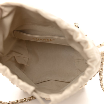 Chanel Lambskin Bucket Chain Drawstring Bag Beige 5 of 10