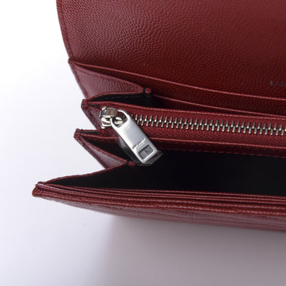 Saint Laurent Grain De Poudre Matelasse Chevron Monogram Flap Wallet Eros 10 of 11