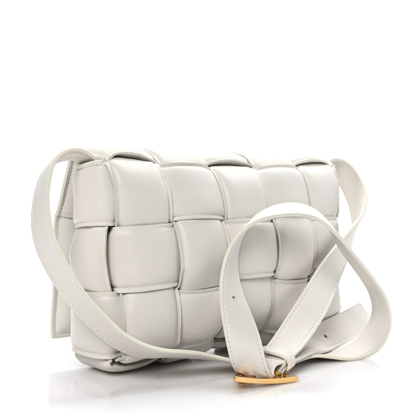 Nappa Maxi Intreccio Padded Cassette Crossbody Bag Chalk