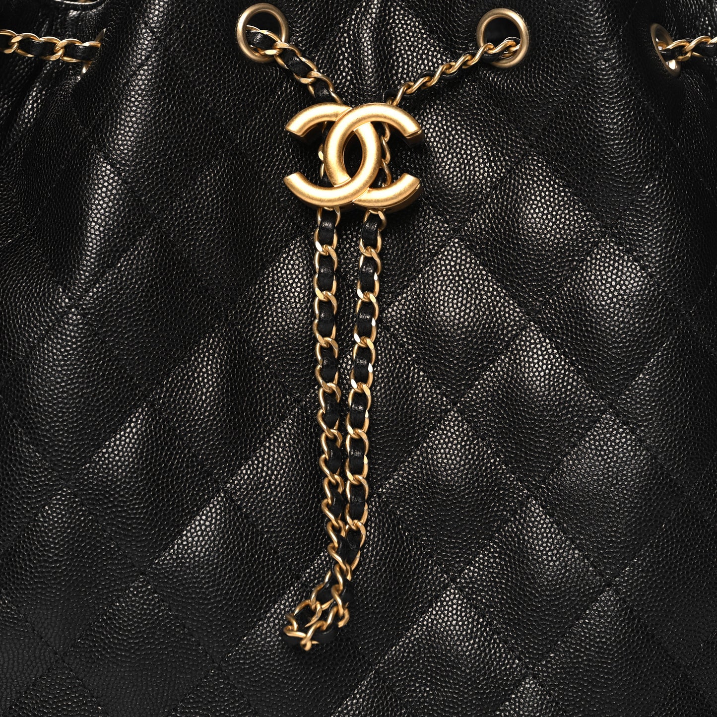 Caviar Quilted Medium Chanel 25 Handbag Black