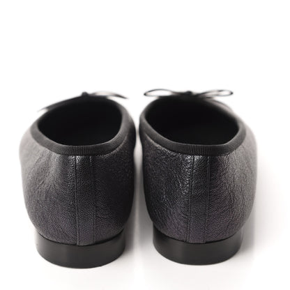 Chanel Caviar CC Cap Toe Ballerina Flats 38 Black 5 of 9