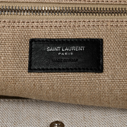 Saint Laurent Linen Calfskin Rive Gauche Tote Optic White 5 of 10