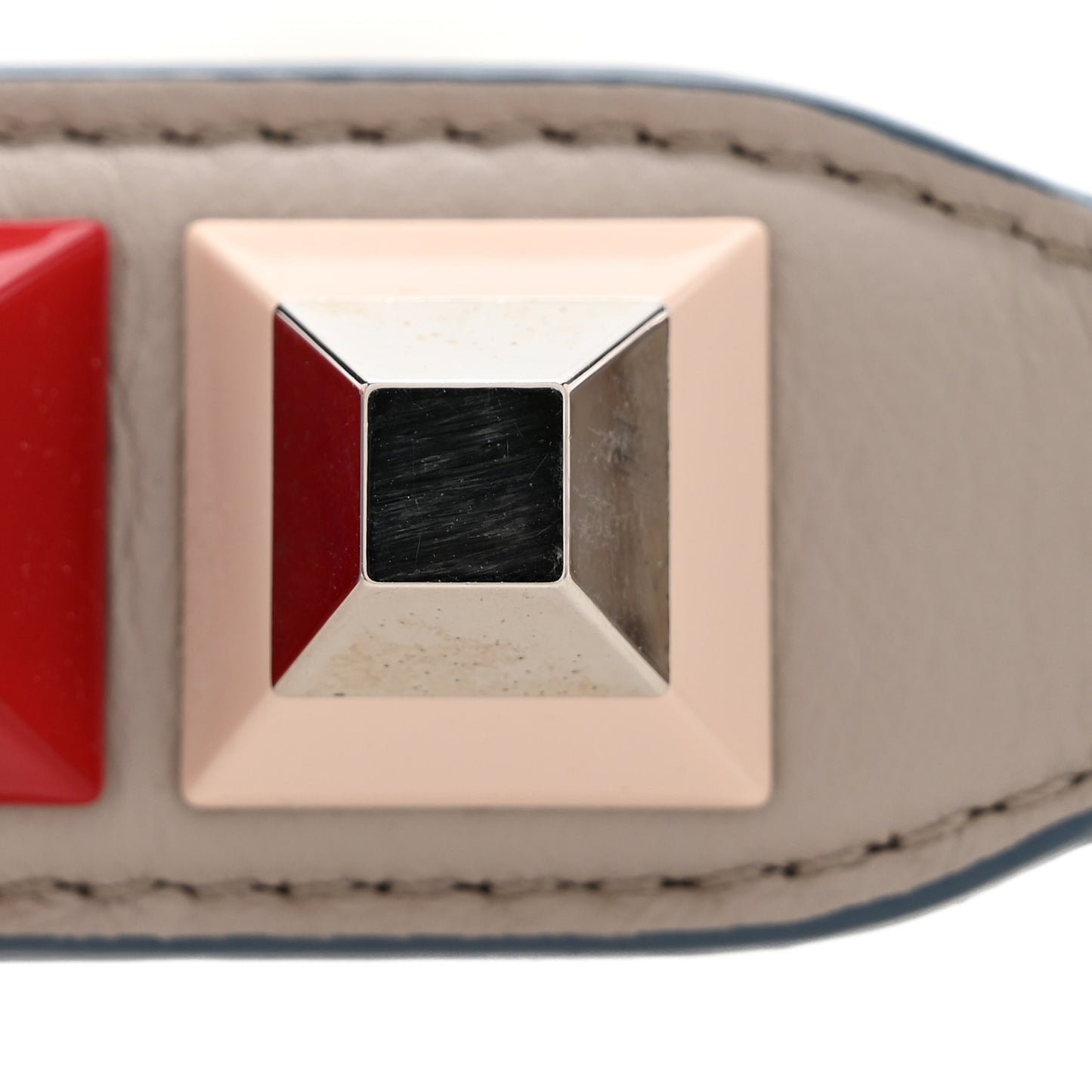 Vitello Dolce Plexiglass Studded Mini Strap You Grigio Polvere Multicolor