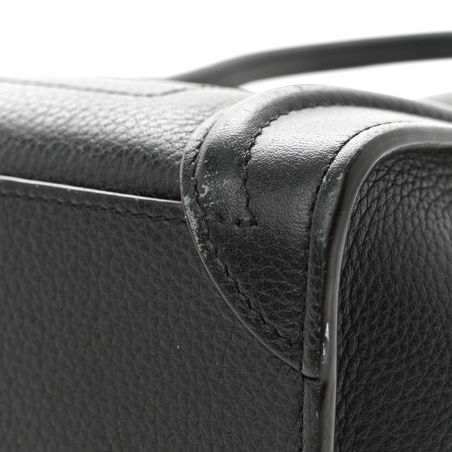 Drummed Calfskin Nano Luggage Black