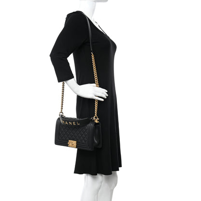 Chanel Calfskin Medium Boy Logo Top Handle Flap Black 2 of 9