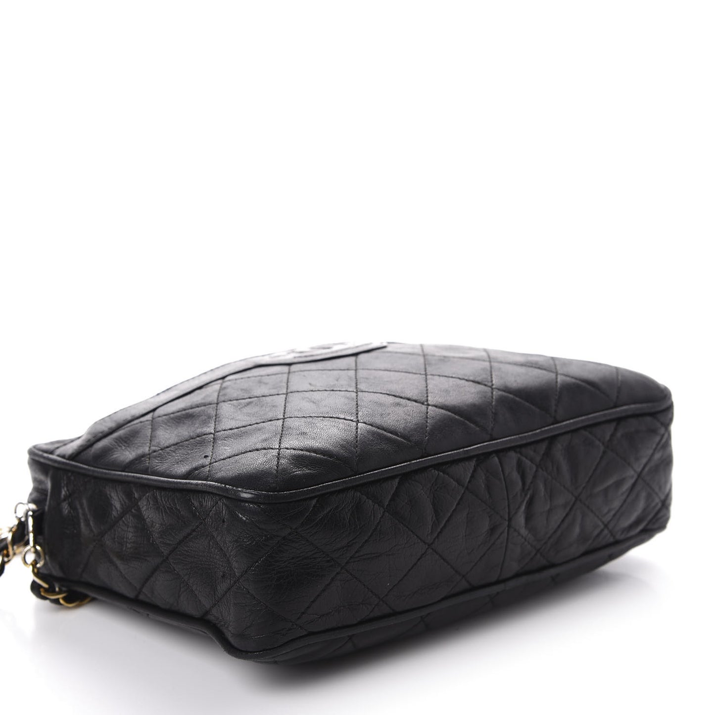 Lambskin Quilted CC Tassel Camera Case Black