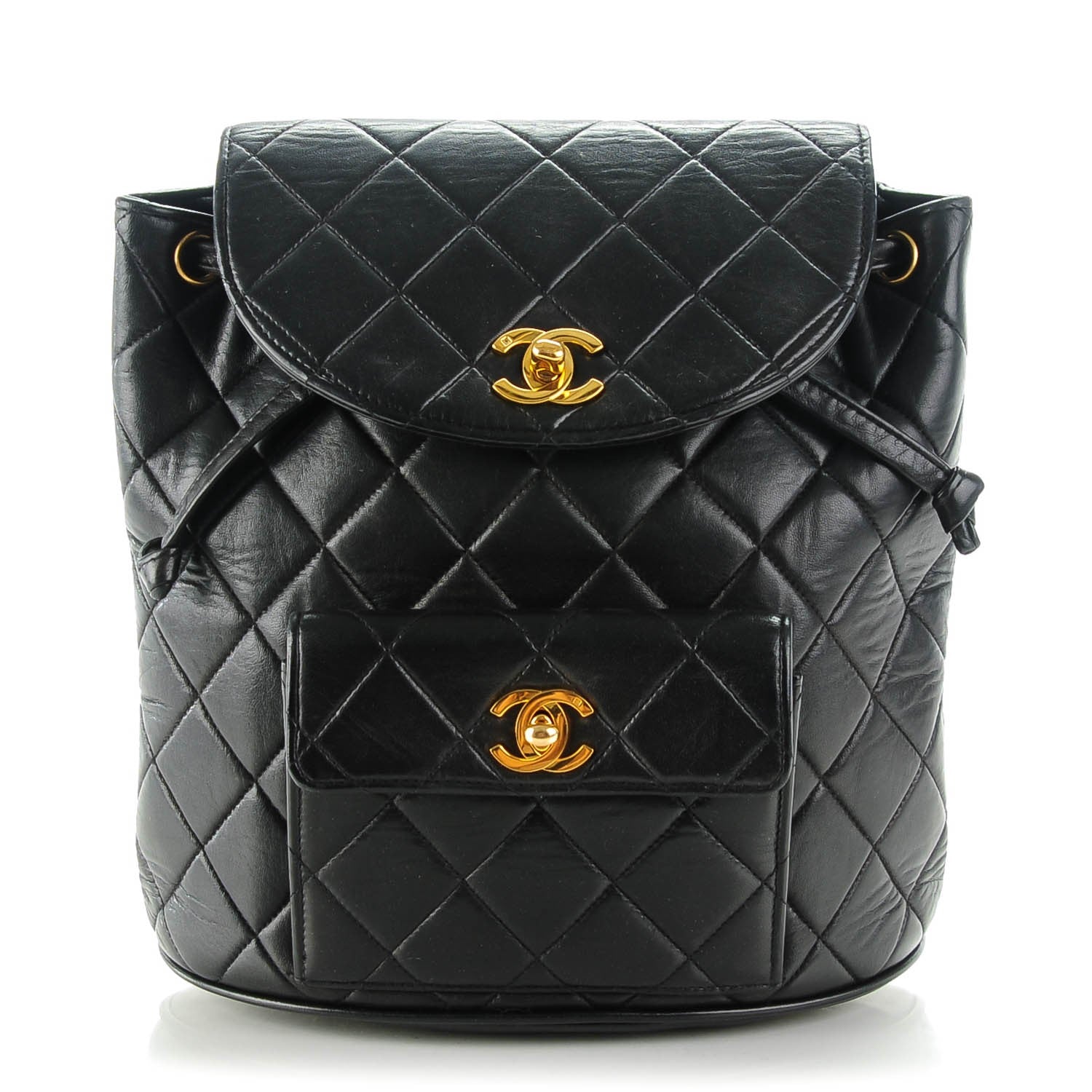 Chanel Lambskin Quilted Backpack Black 1 of 9