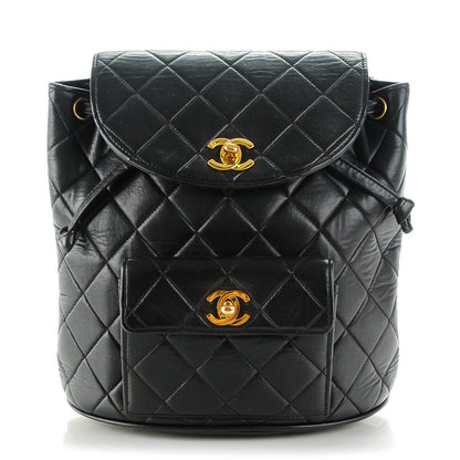 Chanel Lambskin Quilted Backpack Black 1 of 9