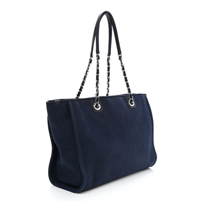 Chanel Mixed Fibers Small Deauville Tote Navy 4 of 11
