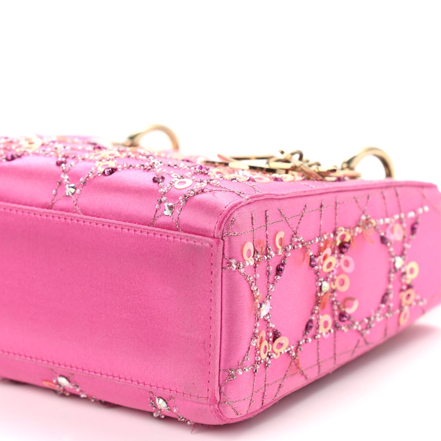 Christian Dior Satin Sequin Mini Lady Dior Pink 6 of 10