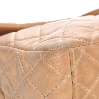 Chanel Lambskin Quilted Maxi Single Flap Beige 13 of 16