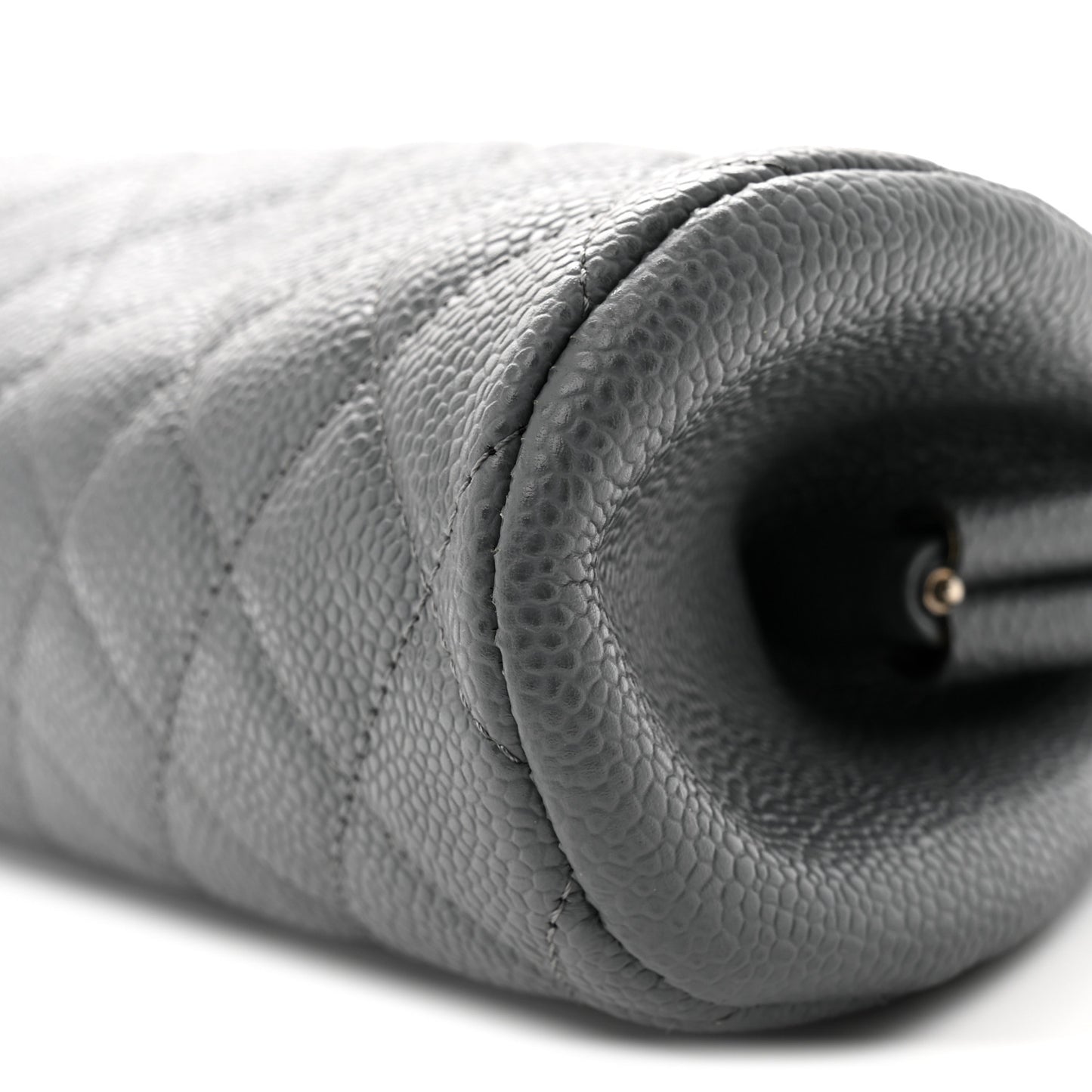 Caviar Quilted Timeless Clutch Dark Grey