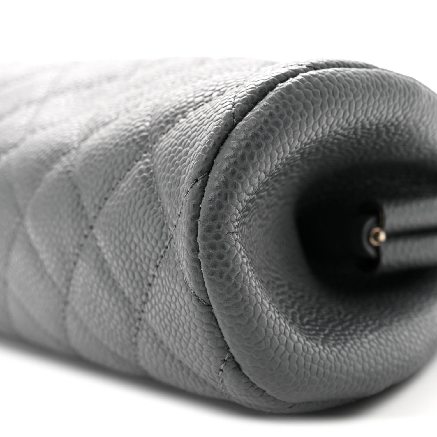 Chanel Caviar Quilted Timeless Clutch Dark Grey 10 of 11