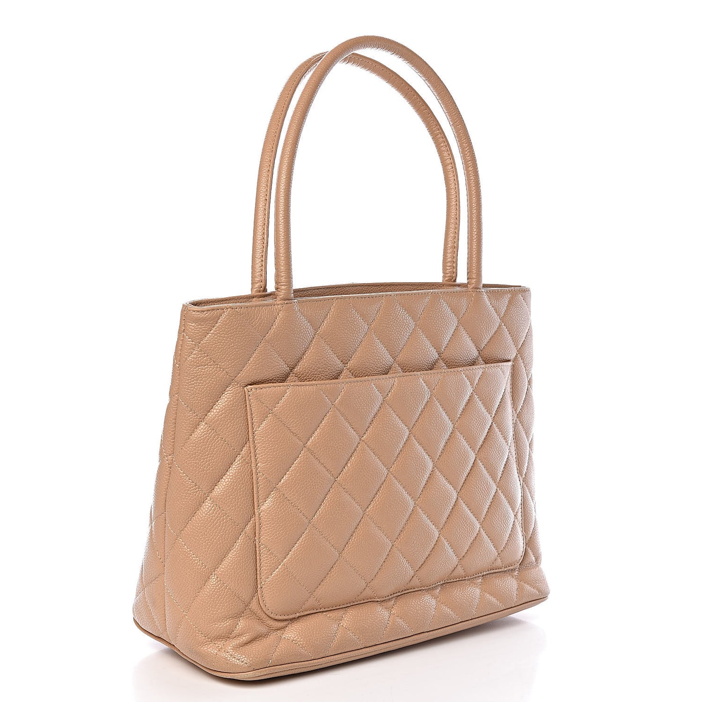 Caviar Quilted Medallion Tote Beige