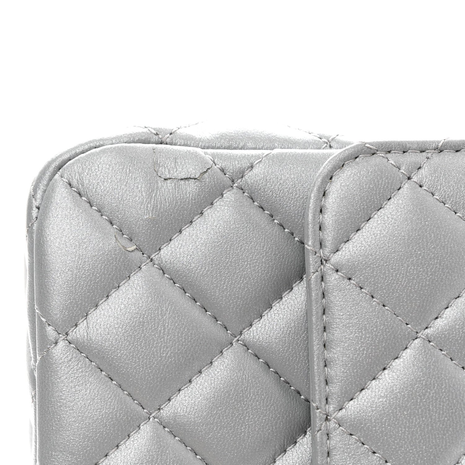 Chanel Metallic Lambskin Quilted Small Strass On Top Flap Silvery 11 of 11