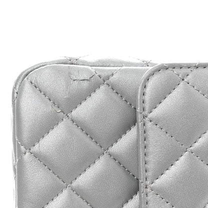 Chanel Metallic Lambskin Quilted Small Strass On Top Flap Silvery 11 of 11