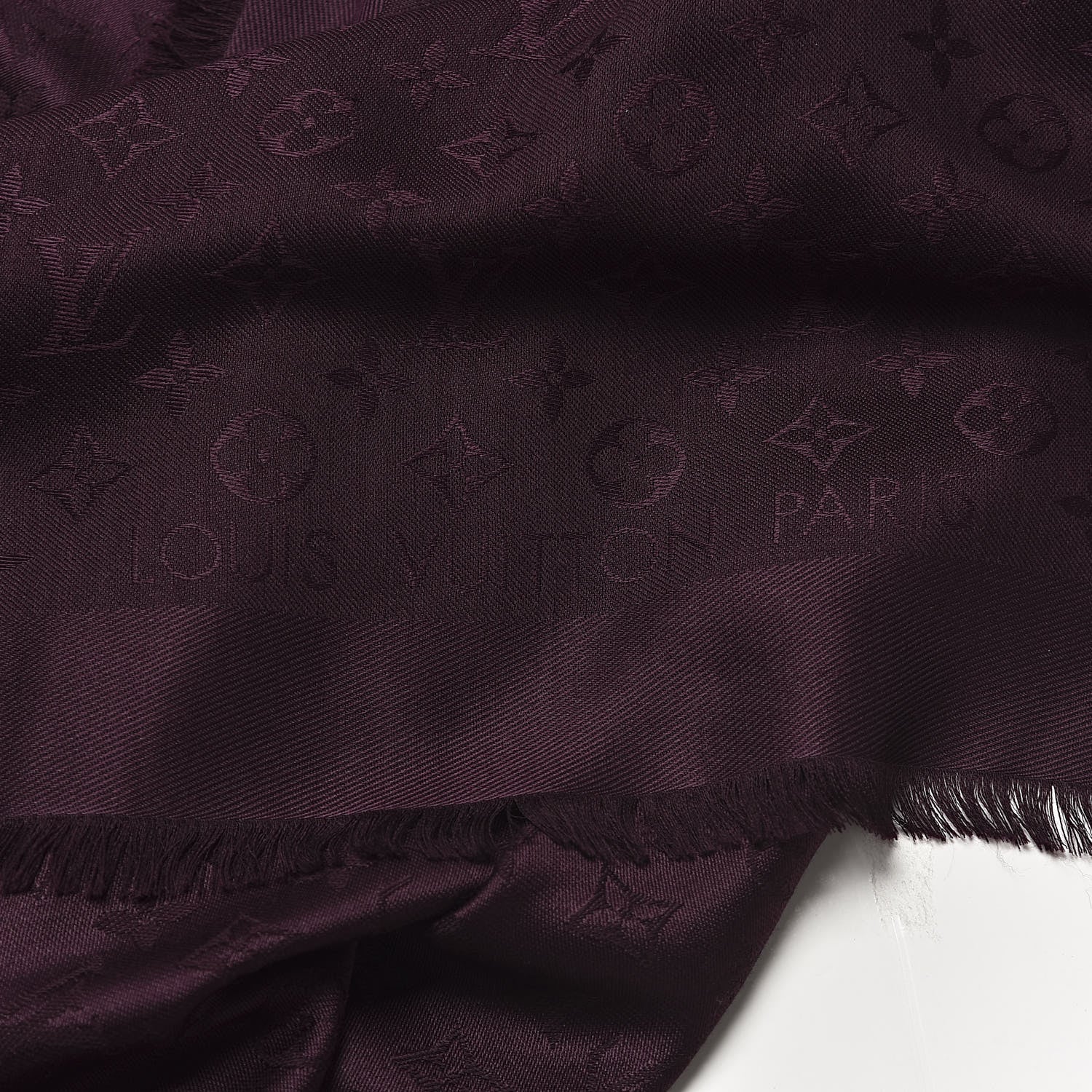 Louis Vuitton Wool Silk Monogram Shawl Amarante 3 of 4