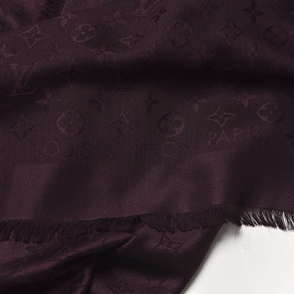 Louis Vuitton Wool Silk Monogram Shawl Amarante 3 of 4