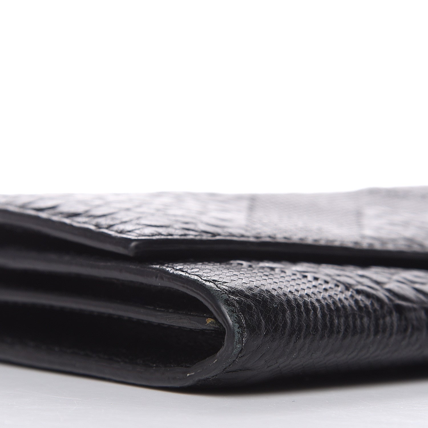 Burberry Signature Grain Calfskin Check Embossed Porter Continental Wallet Black 9 of 12