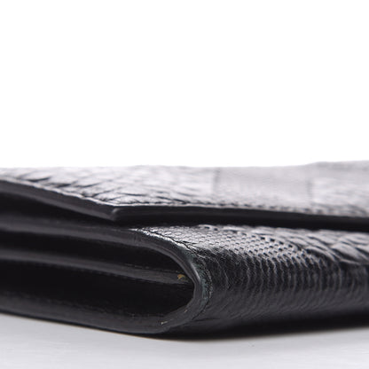 Burberry Signature Grain Calfskin Check Embossed Porter Continental Wallet Black 9 of 12