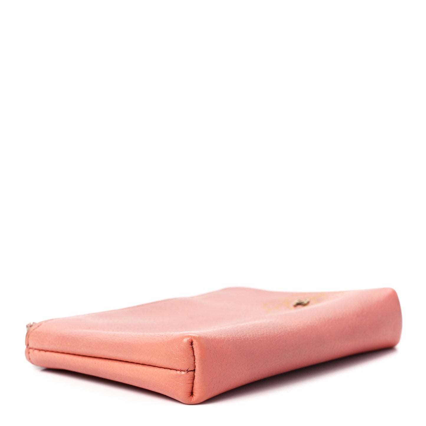 Goatskin Camellia Key Pouch Light Pink