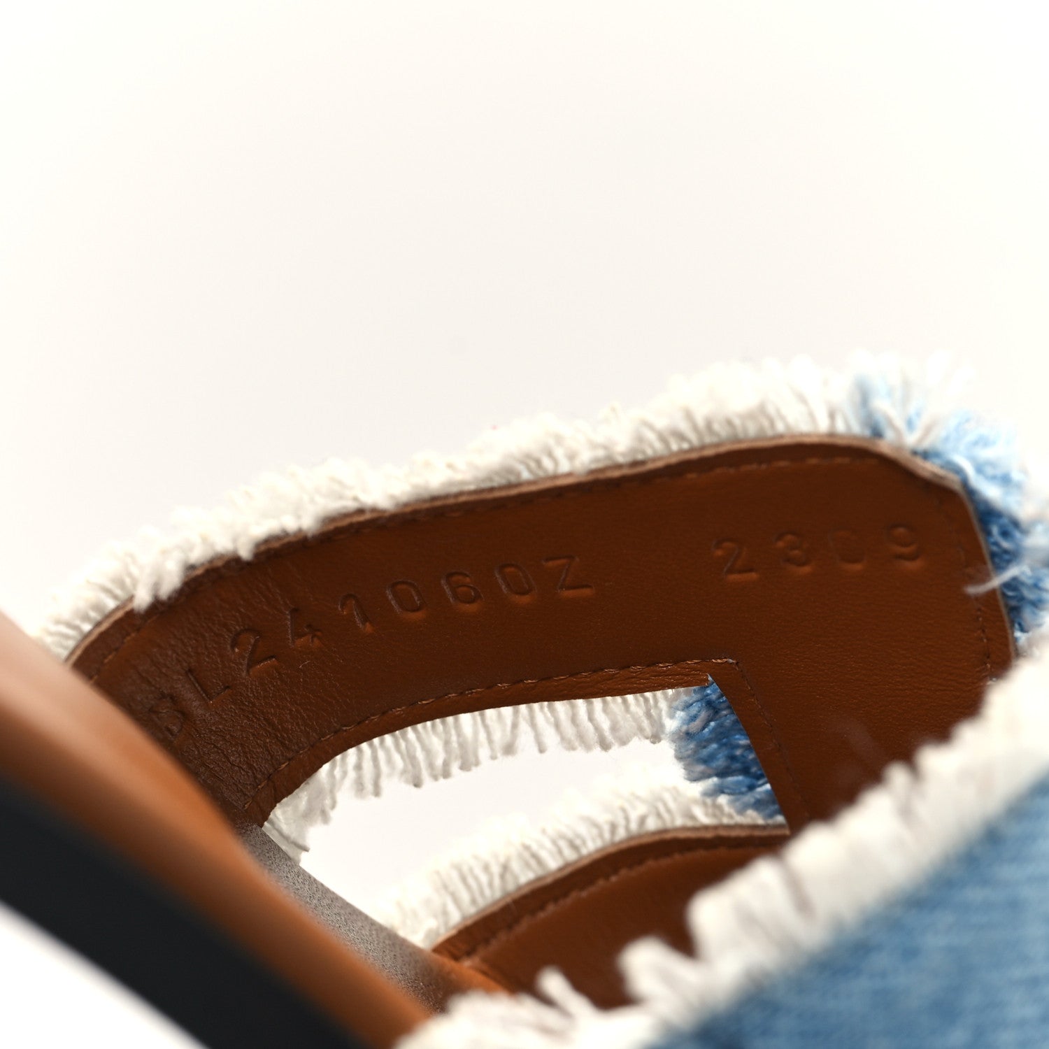 Hermes Denim Oran Fringe Sandals 35 Bleu Clair 9 of 10