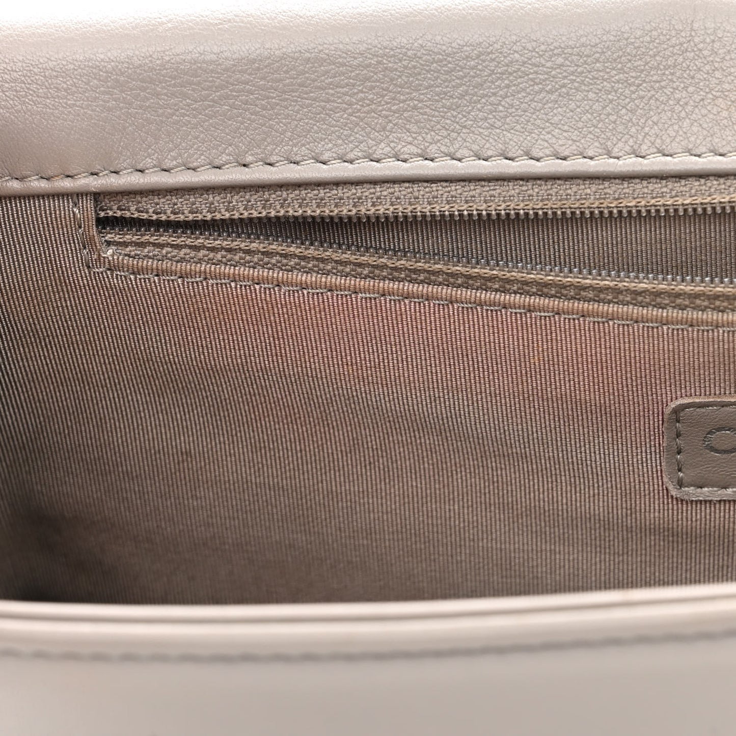 Calfskin Ombre Quilted Large Boy Flap Grey Beige